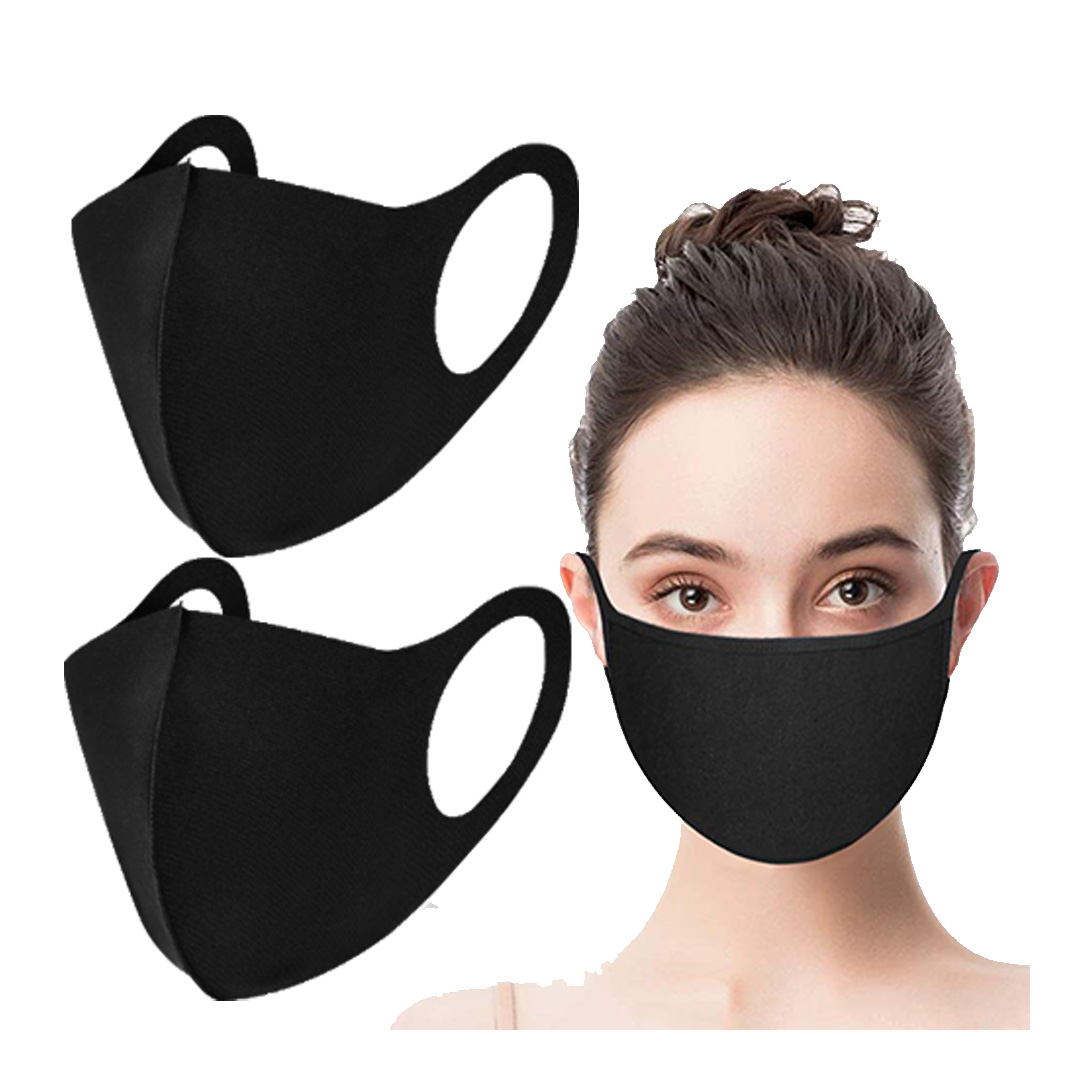 10 Pcs Reusable Cotton Cloth Face Mask (Black) 01